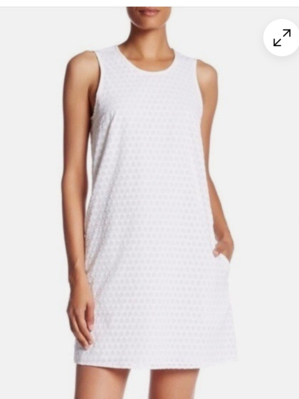 Rag & Bone Evie White Honeycomb Shift Dress, XS